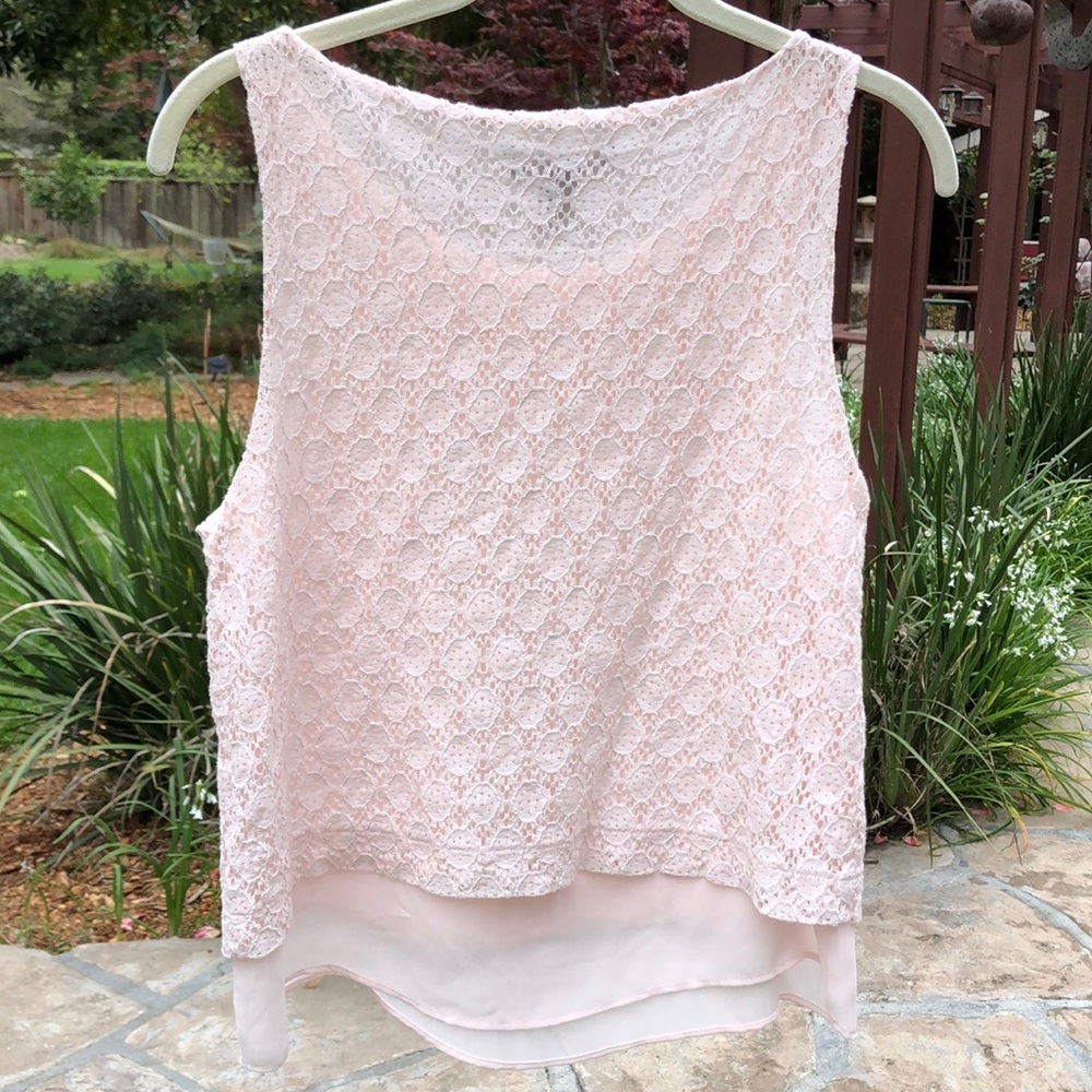 πΊ Banana Republic Pink Lace/Lined Tank Top Sz. S! - Picture 8 of 8